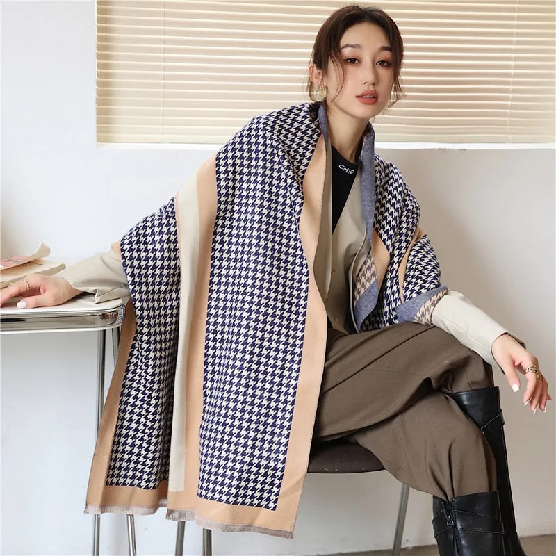 Thick Cashmere Scarf for Women Print Pashmina Shawl and Wrap