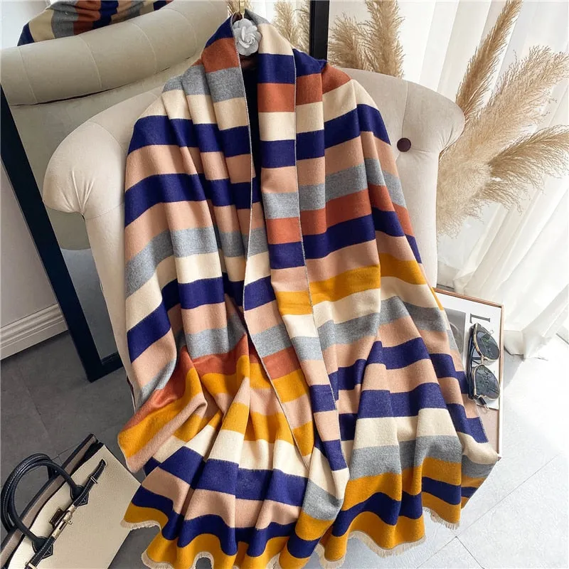 Thick Cashmere Scarf for Women Print Pashmina Shawl and Wrap