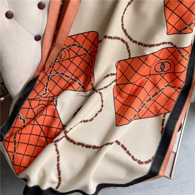 Thick Cashmere Scarf for Women Print Pashmina Shawl and Wrap