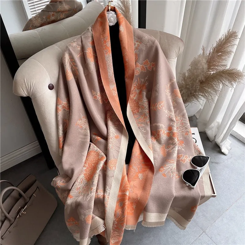 Thick Cashmere Scarf for Women Print Pashmina Shawl and Wrap