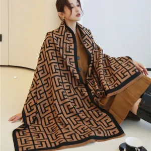 Thick Cashmere Scarf for Women Print Pashmina Shawl and Wrap