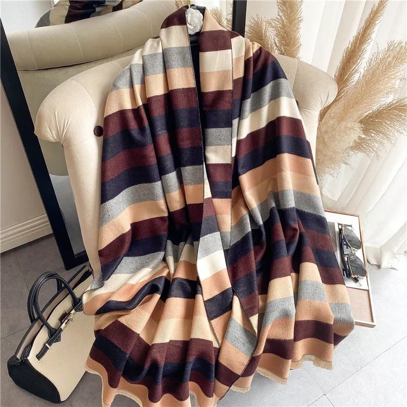 Thick Cashmere Scarf for Women Print Pashmina Shawl and Wrap
