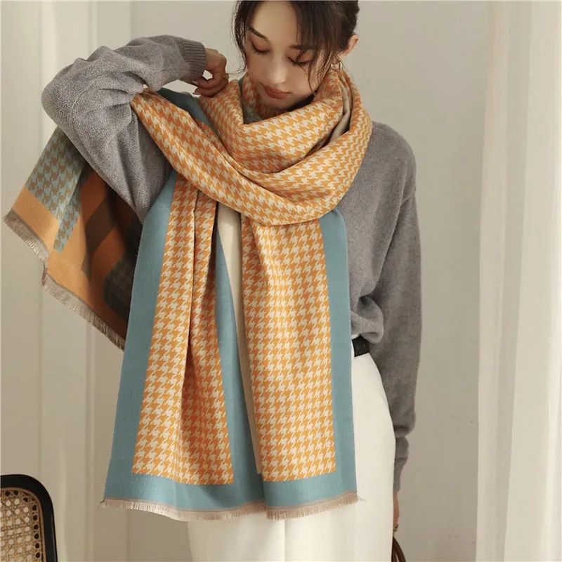 Thick Cashmere Scarf for Women Print Pashmina Shawl and Wrap