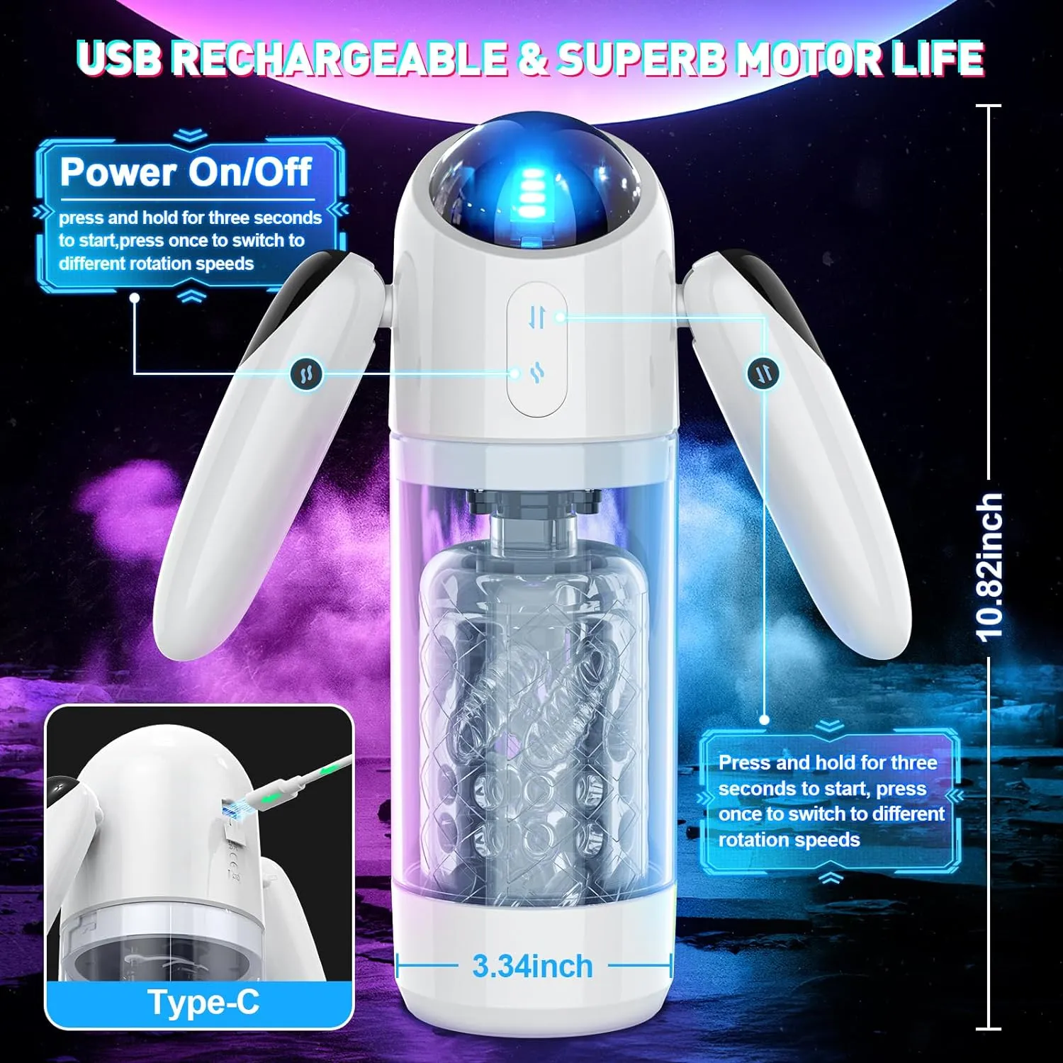 Ultra Male Masturbator with 4 Thrusting & 7 Rotation