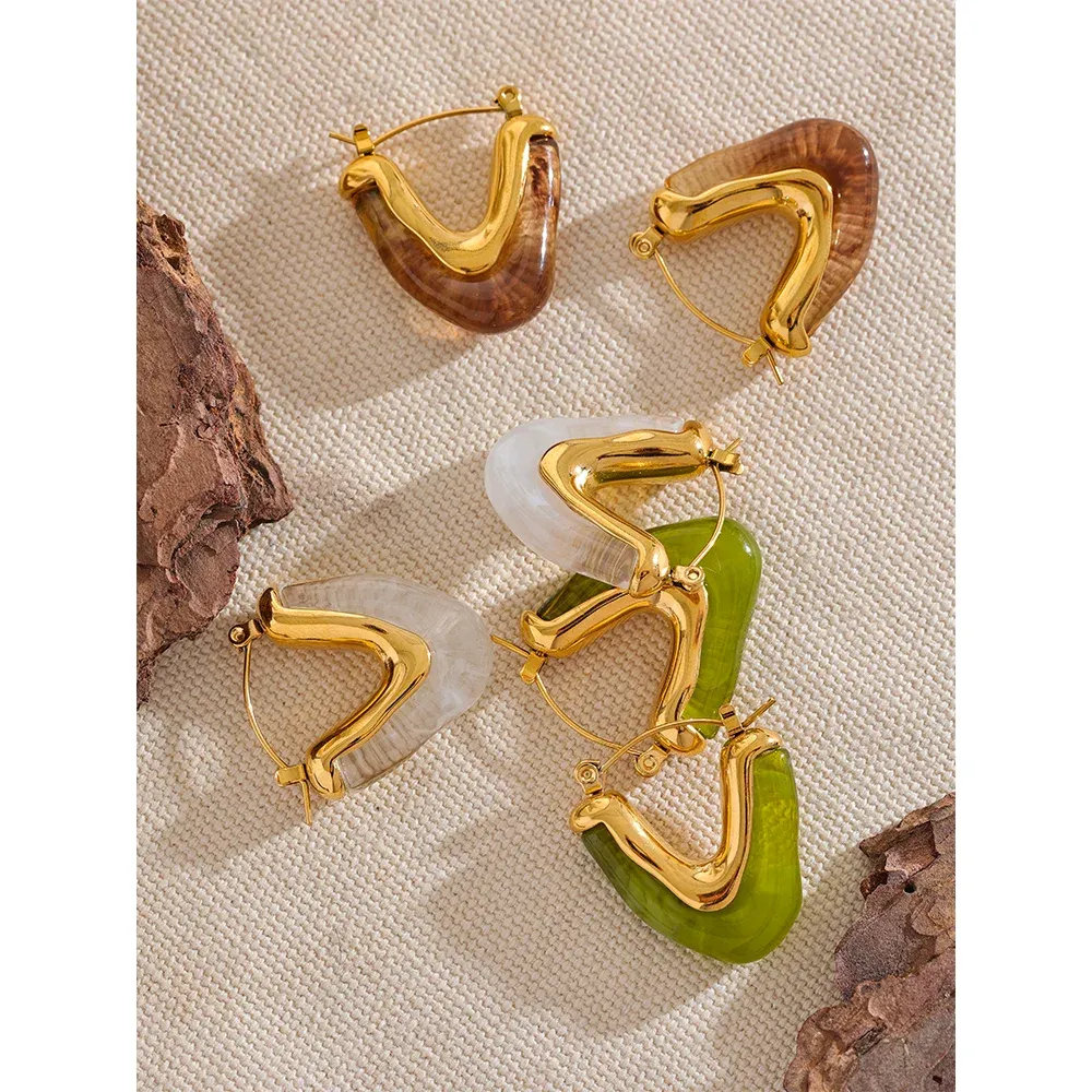 V Shape Triangle Hoop Earrings