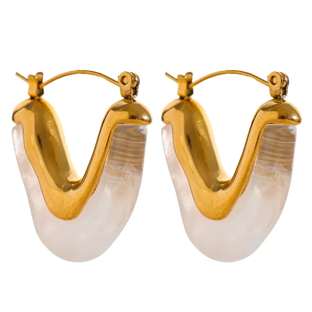 V Shape Triangle Hoop Earrings