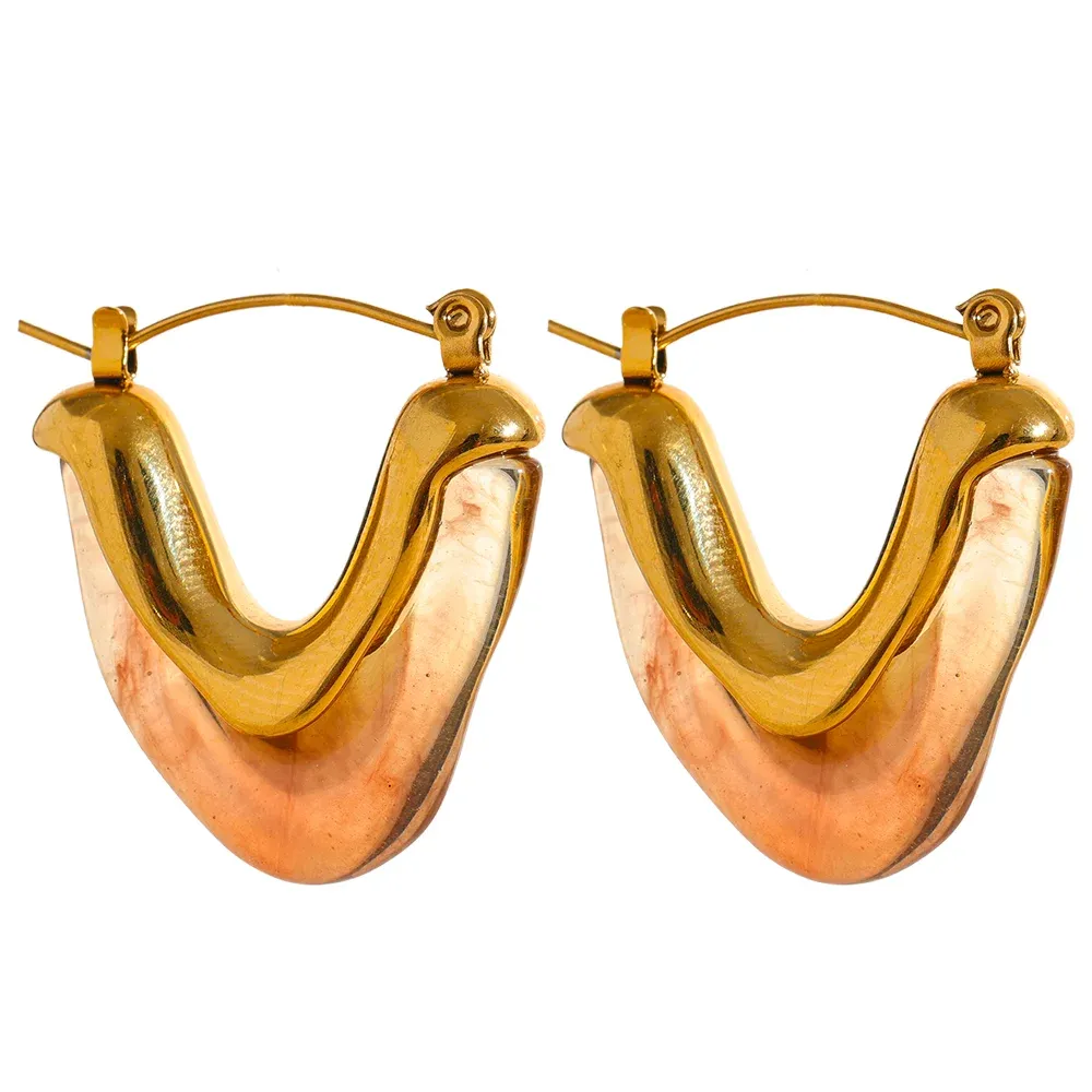 V Shape Triangle Hoop Earrings