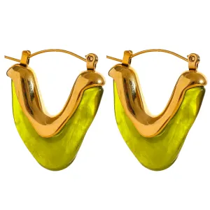 V Shape Triangle Hoop Earrings