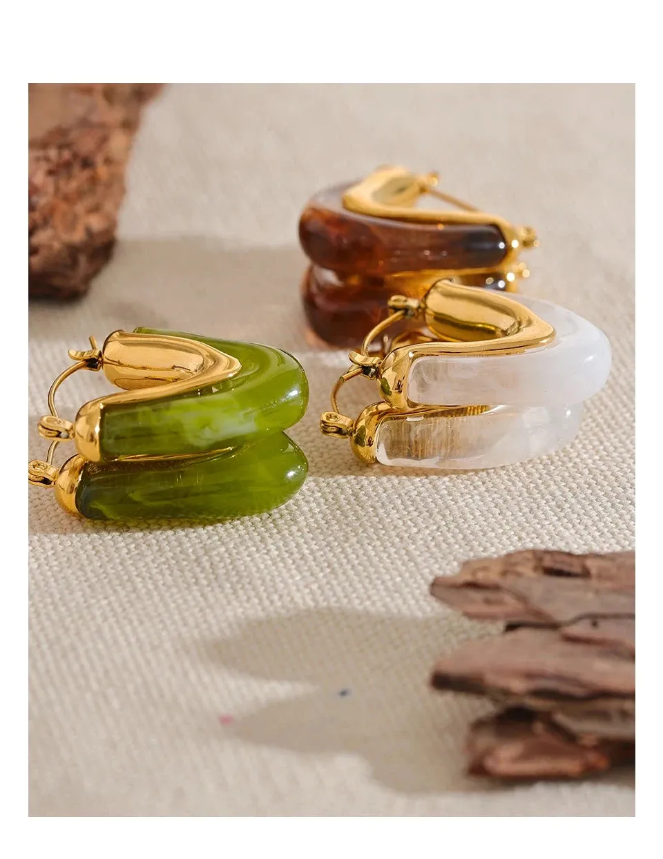 V Shape Triangle Hoop Earrings