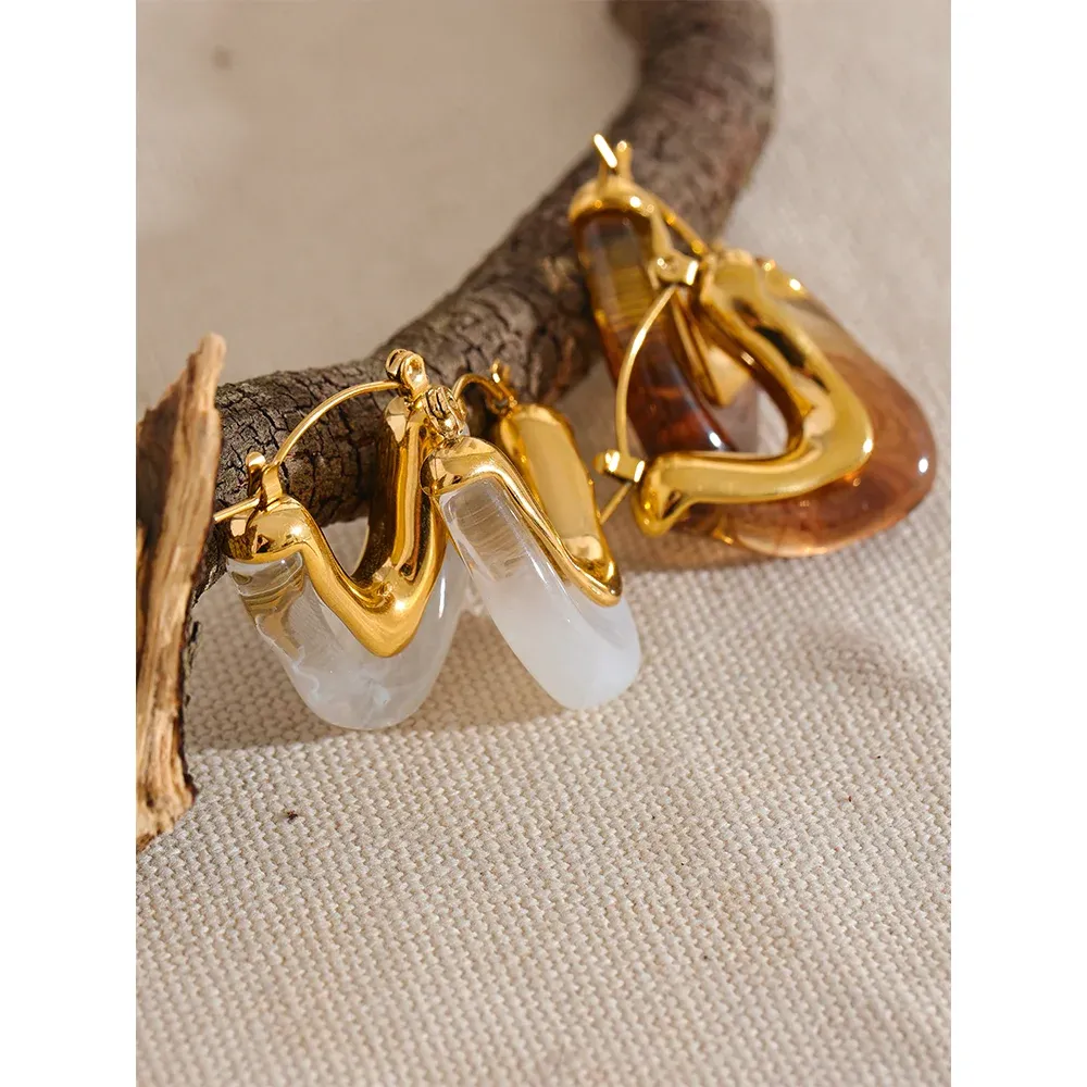 V Shape Triangle Hoop Earrings