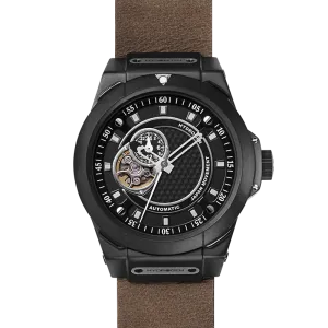 Vento Noir Elite Automatic Leather Watch