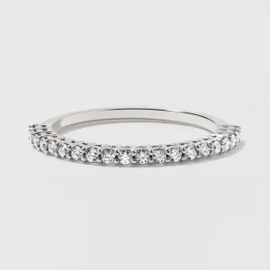 White Gold Diamond Half Eternity Wedding Band - Polished 1.5mm